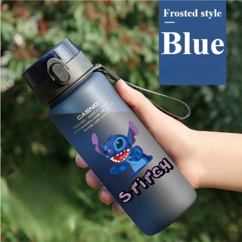 Lilo&Stitch 560/800/400ML Water Cup Children Portable Plastic Transparent Straw Stitch Outdoor Large Capacity Sport Water Bottle