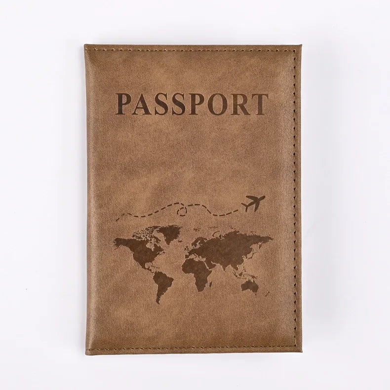 Unisex Airplane Passport Cover Women Men Travel Passport Case Leather Pink Cute Passport Wallet Purse Girl Card Holder Bags