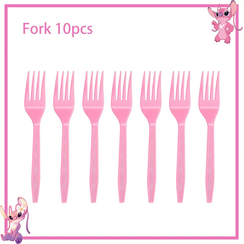 Pink Lilo Stitch Birthday Party Decoration Stitch And Angel Birthday Party Decorations Tableware Plates Balloons Girls Toy Gifts