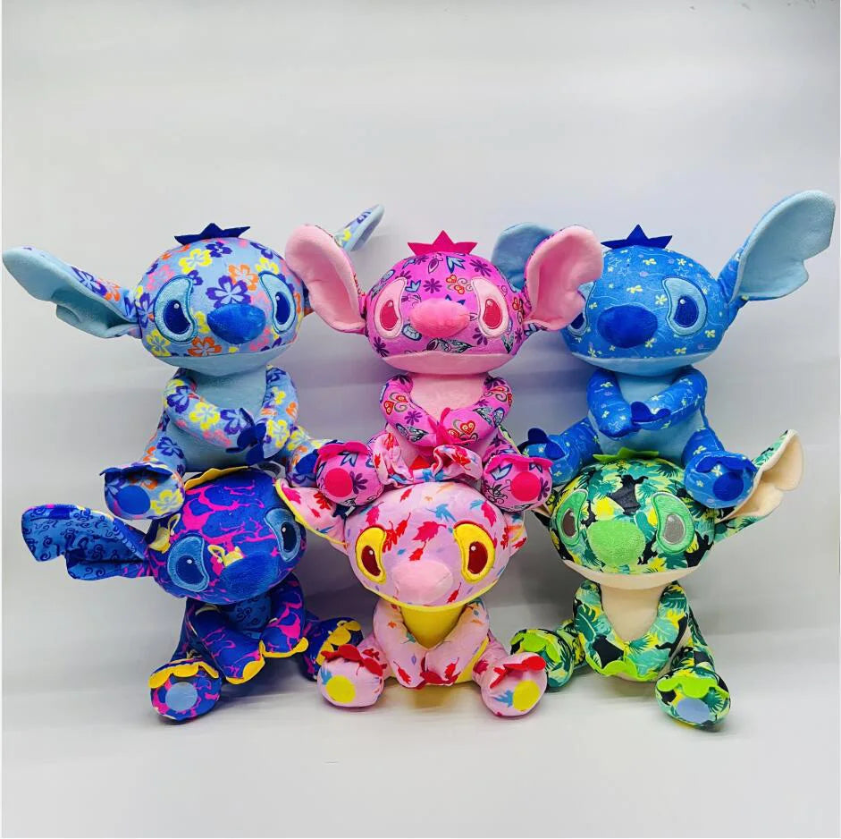 2024Disney 20cm Limited Edition Cloth Fleece Stich Colourful Stuffed Doll Cute Stitch Plush Anime Kid Birthday Gift Children Toy