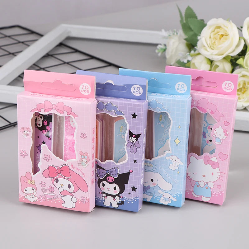 24Pcs Sanrio Cartoon Band Aid Waterproof Breathable Hemostasis Adhesive Bandages First Care Cuts Scratches Band-Aids For Kids