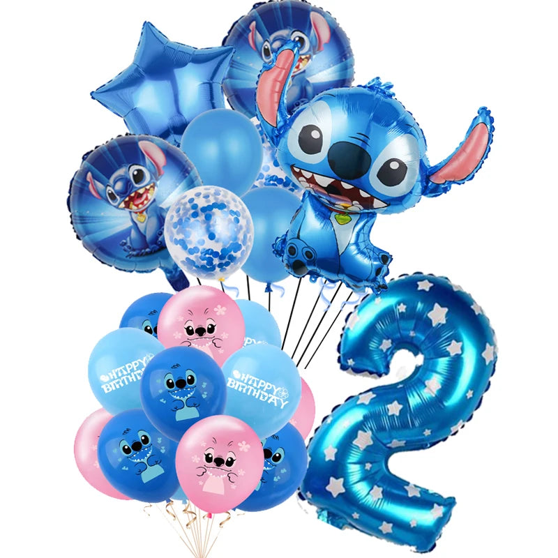 Lilo and Stitch Birthday Decorations Tableware Paper Cups Plate Napkins Cake Topper Balloons Birthday Decor Party Supplies Gift
