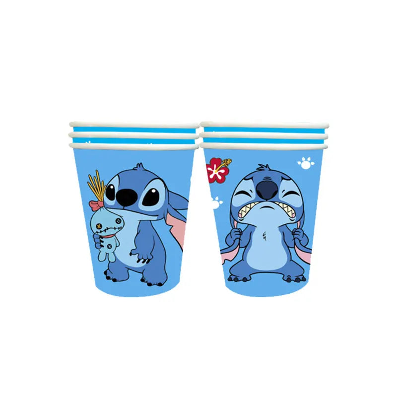 Stitch Birthday Party Decorations Tableware Cups Plates Tablecloth for Kids Foil Balloon Backdrop Lilo and Stitch Party Favors