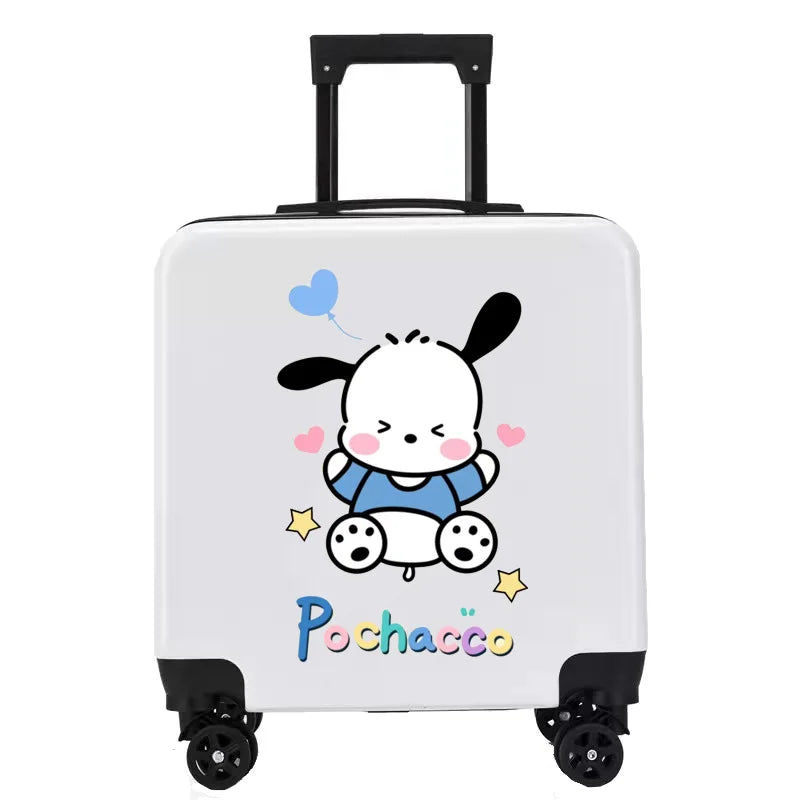 Sanrios New Child Trolley Case Cute Cartoon Kuromi Anime Hello Kittys Universal Wheel Suitcase Boy Girl Password Lock Suitcase