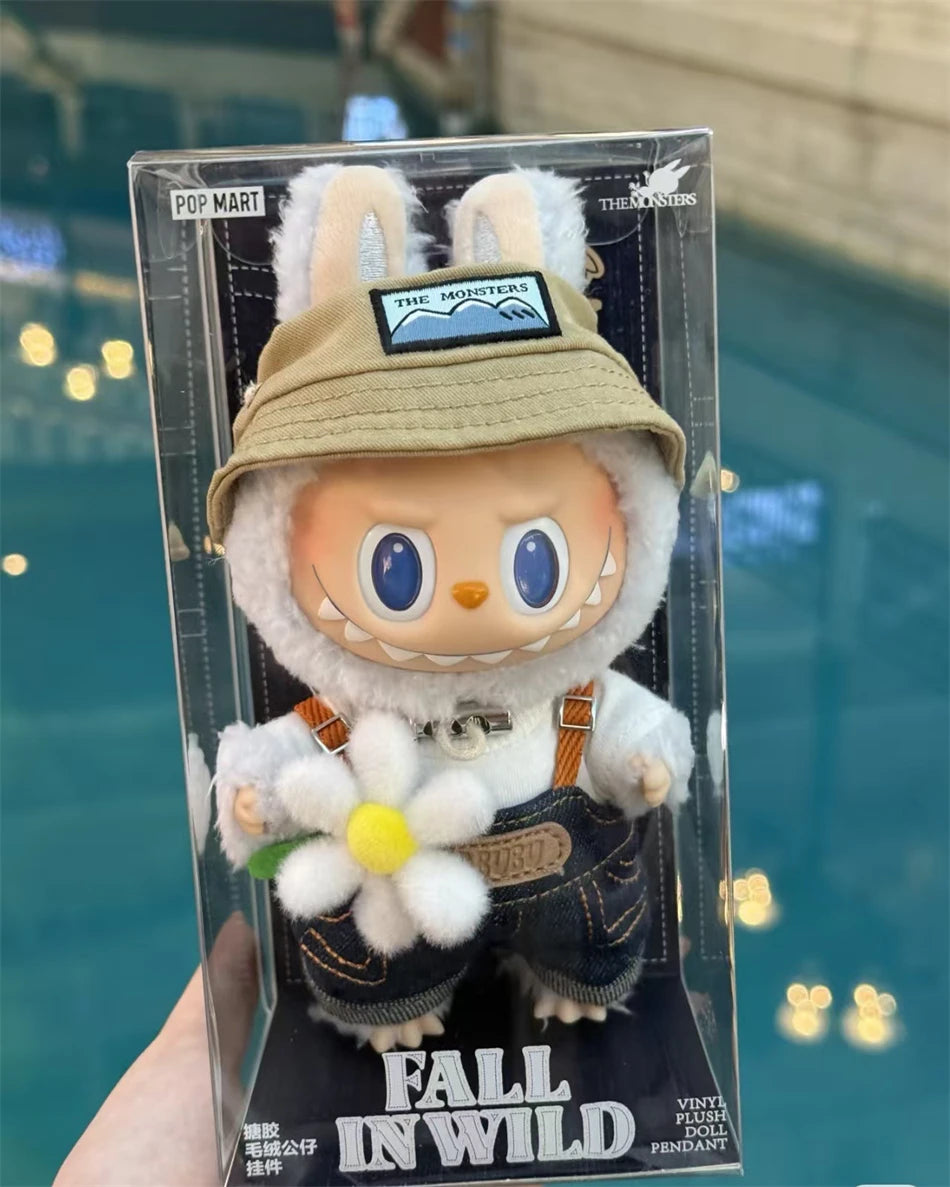 Labubu The Monsters Fall In Wild Series Plush Vinyl Doll Backpack Pendant Decoration Keychain Denim Labubu Fans Collect Gifts