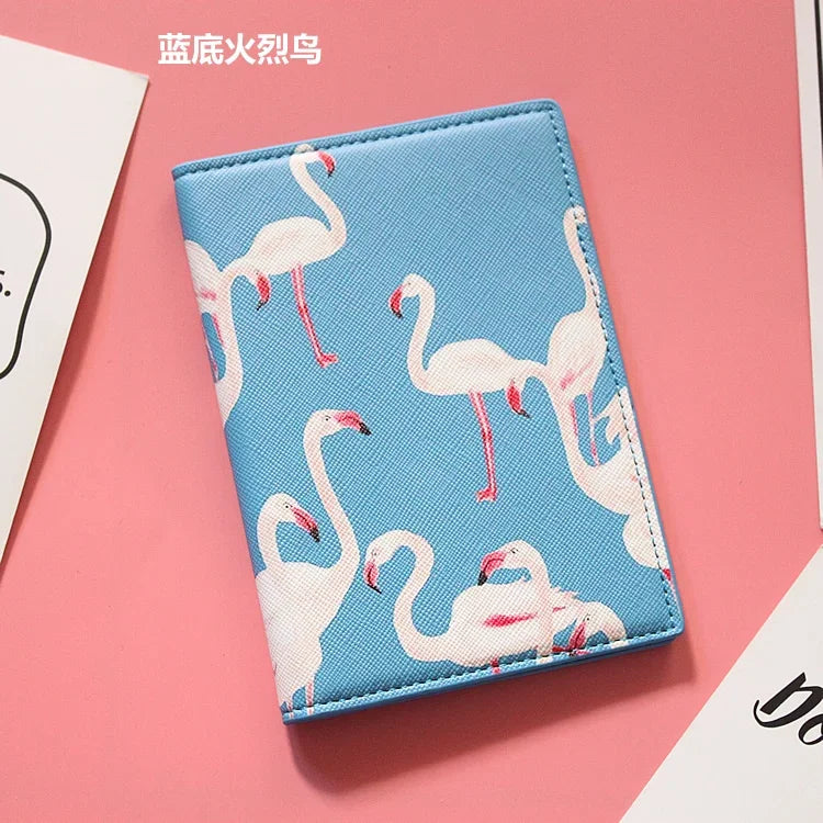 Fashion Men Women Travel Leather Passport Holder Card Case Protector Cover Floral Wallet Bags Flower Passport Cover for girls