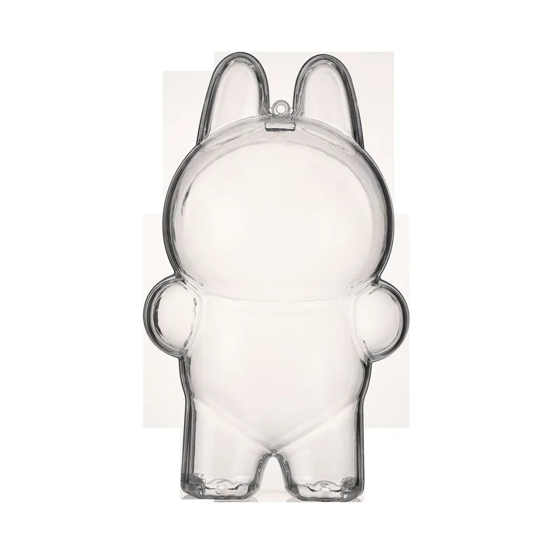 Labubu Case Sitting Party Transparent Protective Shell Dust Cover Protect Knapsack Hanging Decorations Christmas Gift Kids Toy
