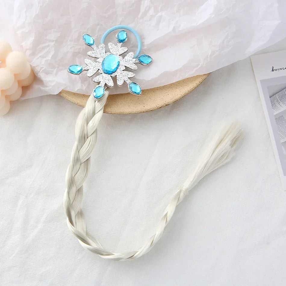 Princess Braid Unicorn Rainbow Hairpiece Cosplay Braided Wigs for Elsa Dress Up Set for Toddler Girls Party Wedding Birthday