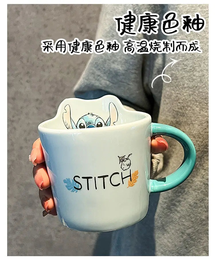 Best Selling Lilo & Stitch Creative Casual Ceramic Mug Office Desk Bedroom Restaurant Boys and Girls Birthday Gift Drinking Cup