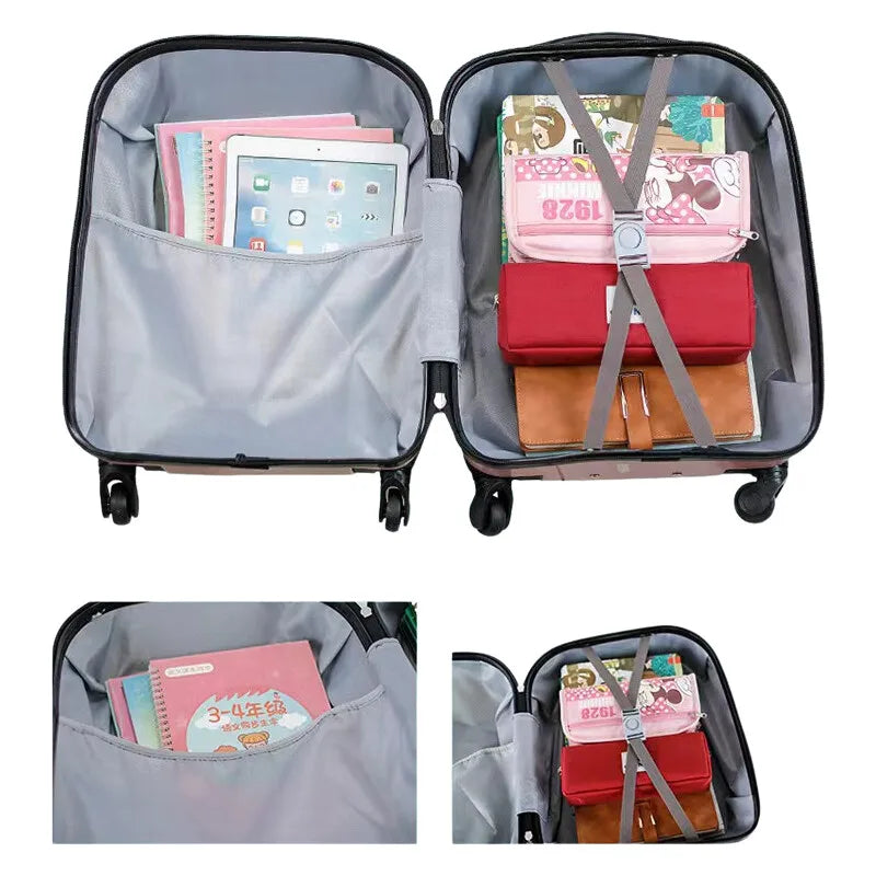 New 18" Kids Cartoon Kitty Luggage - Lightweight Suitcase with Wheels Airline Approved Carry-On for Travel