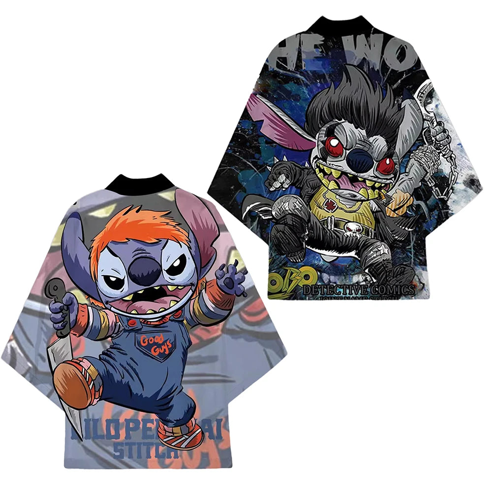 Movie Lilo and Stitch Costume Kimono Cardigan Animation Cartoon Cosplay Cloak Adult Cape 3D Digital Print Halloween Gift Clothes