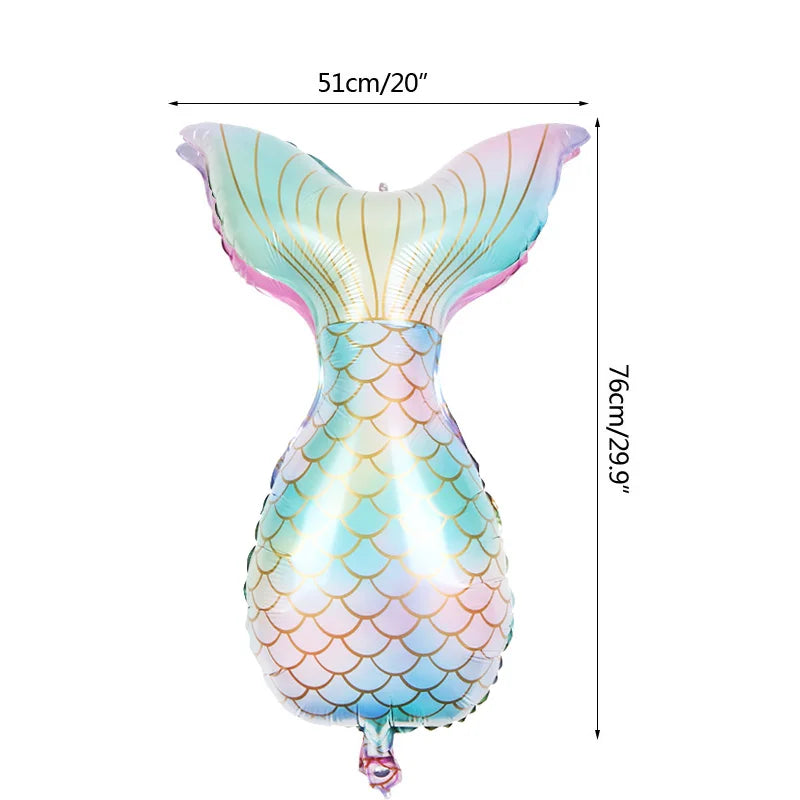 Standing Aluminum Film Smile Mermaid Balloon Children Birthday Partry Decor Supplies Lovely Surprise Toy Baby Shower Balloon
