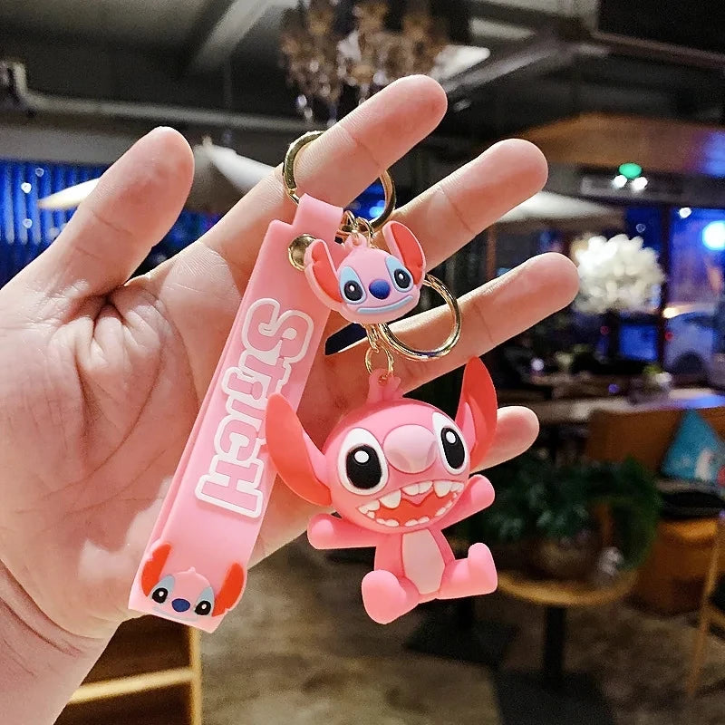 Lilo & Stitch Toys Keychian Children Anime Stitch Pendant Doll Keyring Kawaii Angel Keychians Cute Girls Christmas Gifts