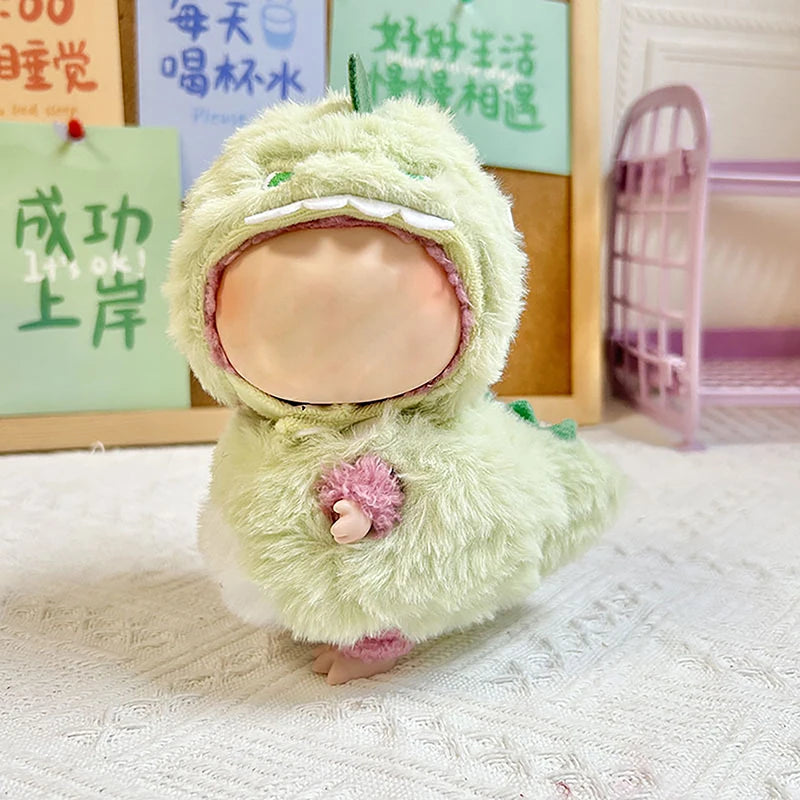 Cute Mini Plush Doll'S Clothes Outfit Only Clothing Accessories For 17cm Labubu Dolls Sweater Hoodie Clothing DIY Kids Gifts
