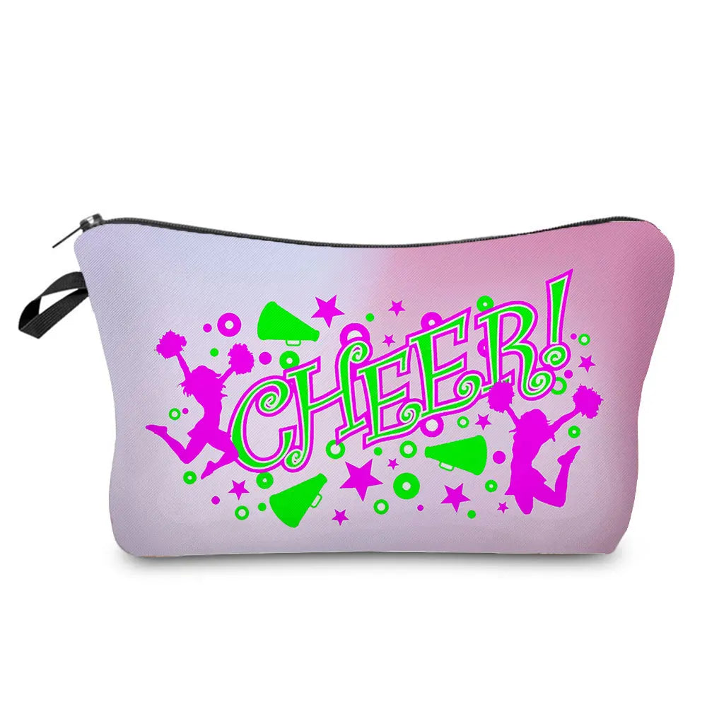 Cheerleading Girl Makeup Bag Club Gift Bag Female Portable Custom Pattern Cosmetic Bag Travel Organizer Storage Bag Toiletry Kit