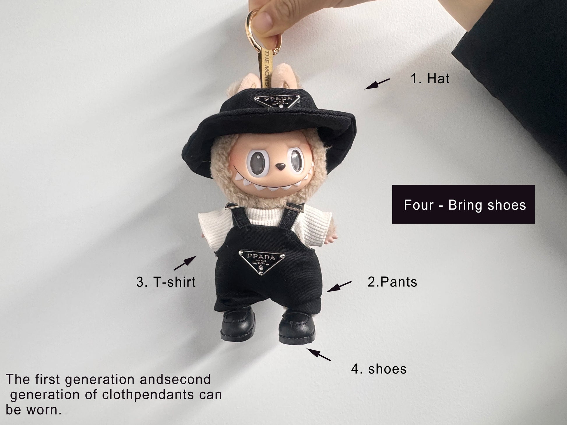 The first and second generations of Labubu only sell 17cm seated party clothes accessories inverted triangle workwear fashion