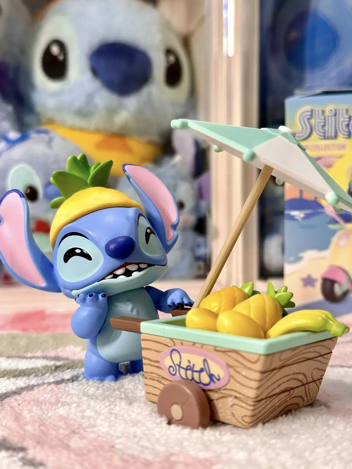 Stitch Lilo and Stitch Cartoon Cute 3D Doll Summer Beach Series Desktop Ornaments Car  Decoration Birthday  Gifts for Friends