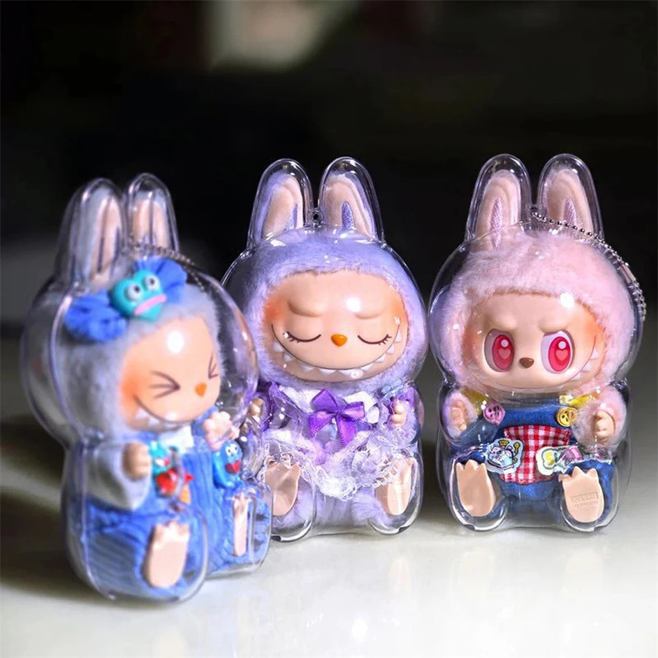 PopMart Monster Labubu V1 V2 Sit Party Transparent Protective Shell Doll Protective Doll Clothes Outfit Doll Accessories