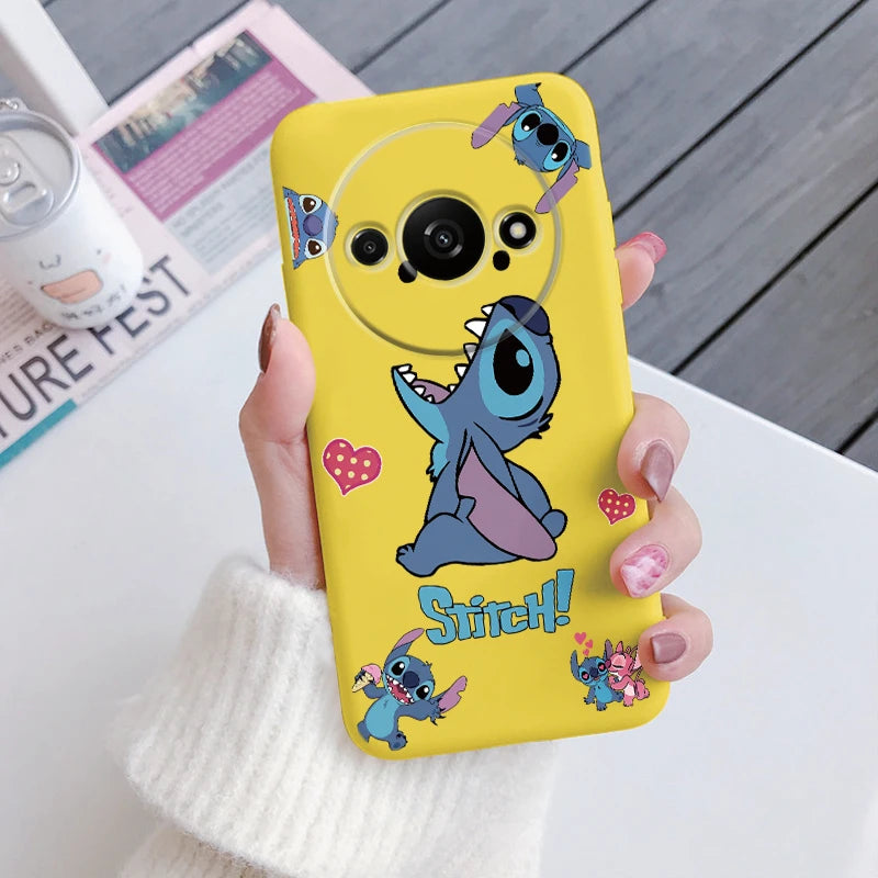 For Redmi A3 Phone Case Soft Silicone Shockproof Super cute Stitch Love?Cover For Xiaomi Redmi A3 Shell RedmiA3 A 3 Bumper Shell