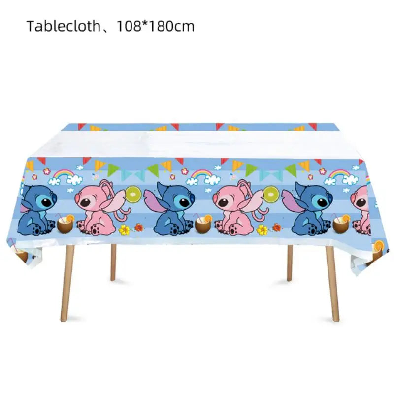 Lilo Stitch Birthday Party Decorations Disposable Tableware Include Plate Tablecloth Banner Balloon For Kid Baby Shower Supplies