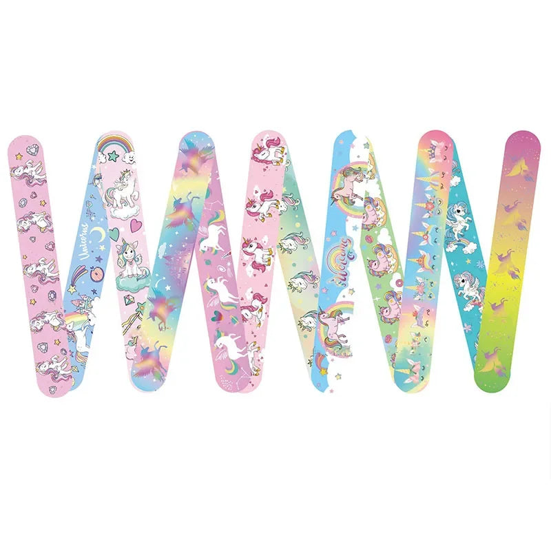 10pcs Rainbow Unicorn Parti Slap Bracelets Gift Rainbow Unicorn Bracelets Girls Happy Rainbow Unicorn Theme Birthday Party Decor