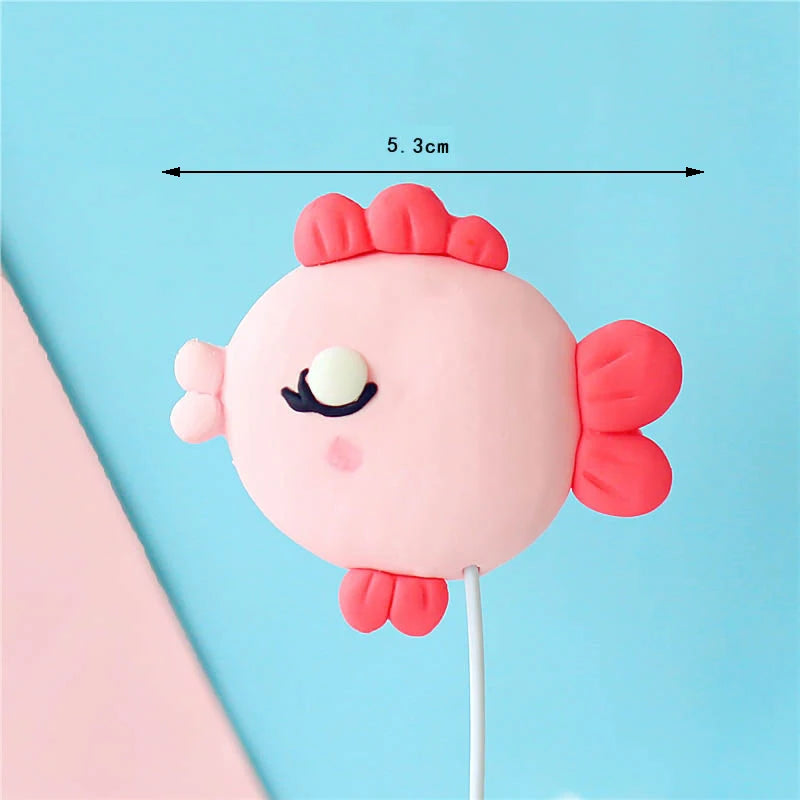 Birthday Cake Decor Mermaid Starfish Shell Cake Topper Fish Topper Under The Sea Cake Topper Ocean Theme Birthday Party Supplies