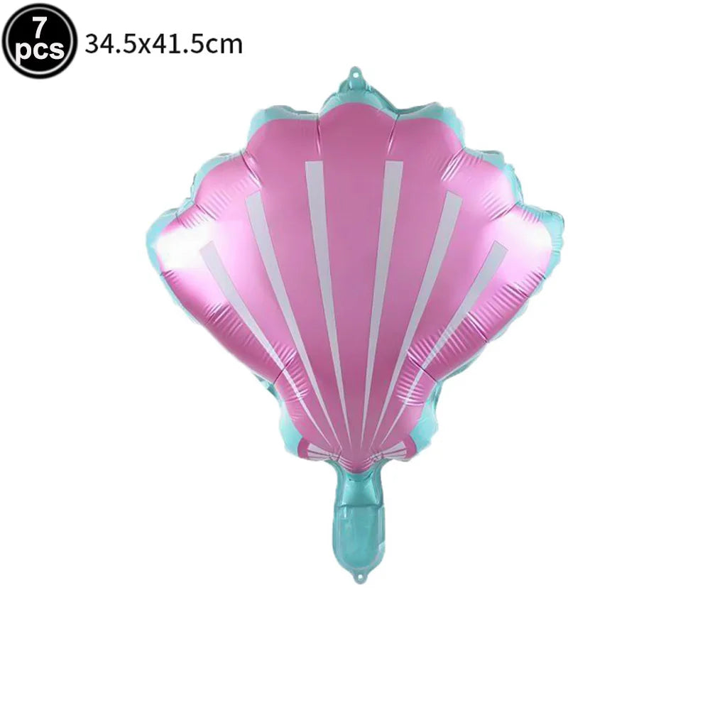 Mermaid Birthday Decorations 7 Pcs Mermaid Foil Balloon Mermaid Tail Balloon Mermaid Decor for 1st-9th Birthday Party Baby Showe