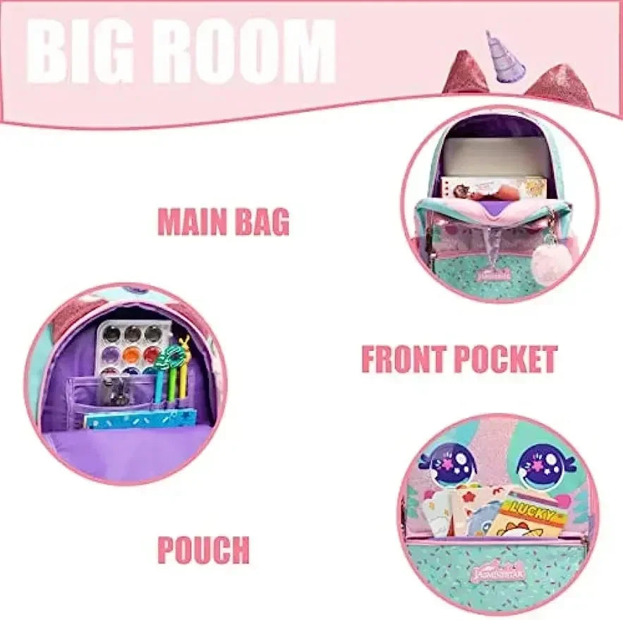 3PCS Cute Rolling Backpack for Girls Backpacks with Wheels for Elementary Students Kids 3 in 1 Travel Luggage Carry on Suitcase
