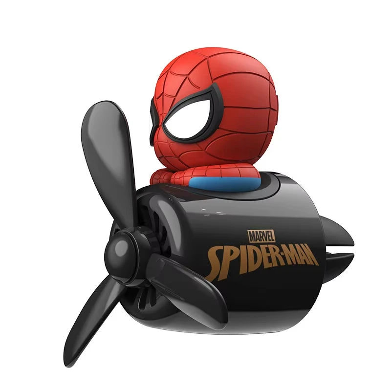 Anime Stitch Car Aromatherapy Accessory Kawaii Spider-Man Car Air Conditioning Port Decoration Rotating Propeller Toys Gifts