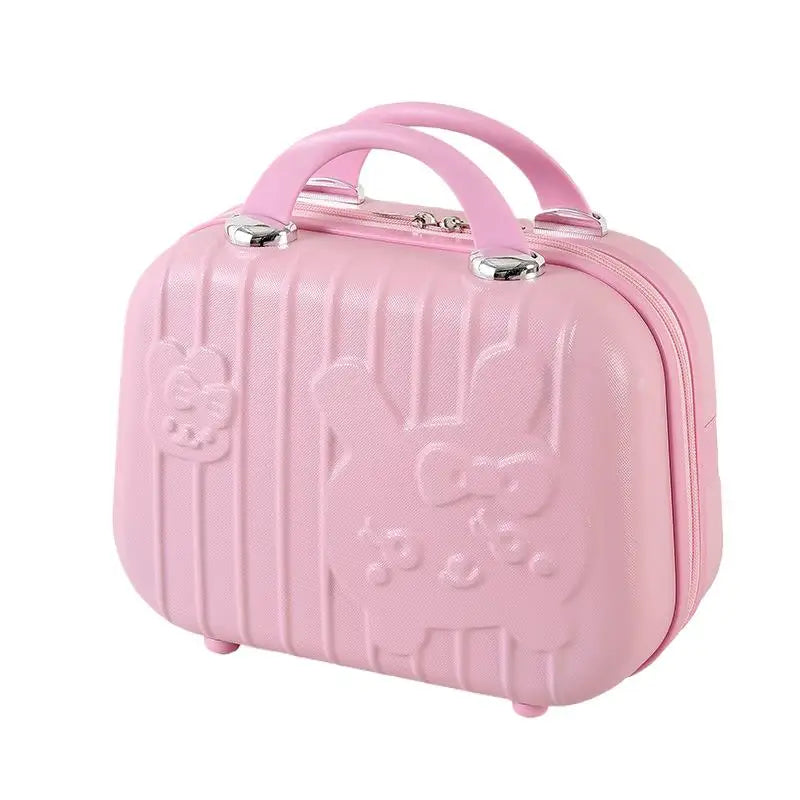 2024 New Cartoon Rabbit Children Suitcase Small Makeup Box ABS Travel Girls Hand Gift Mini Boarding Case Travel Rolling Luggage