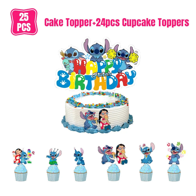 Lilo And Stitch Birthday Decorations Stitch Birthday Girl Party Decor Supplies Balloons Backdrop Banner Plates Cups Tablecloth