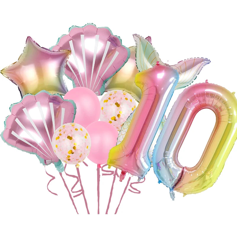 Mermaid Princes Birthday Party Decorations Disposable Tableware Gif Bag Foil Balloon Backdrop Decor Baby Shower Party Supplies