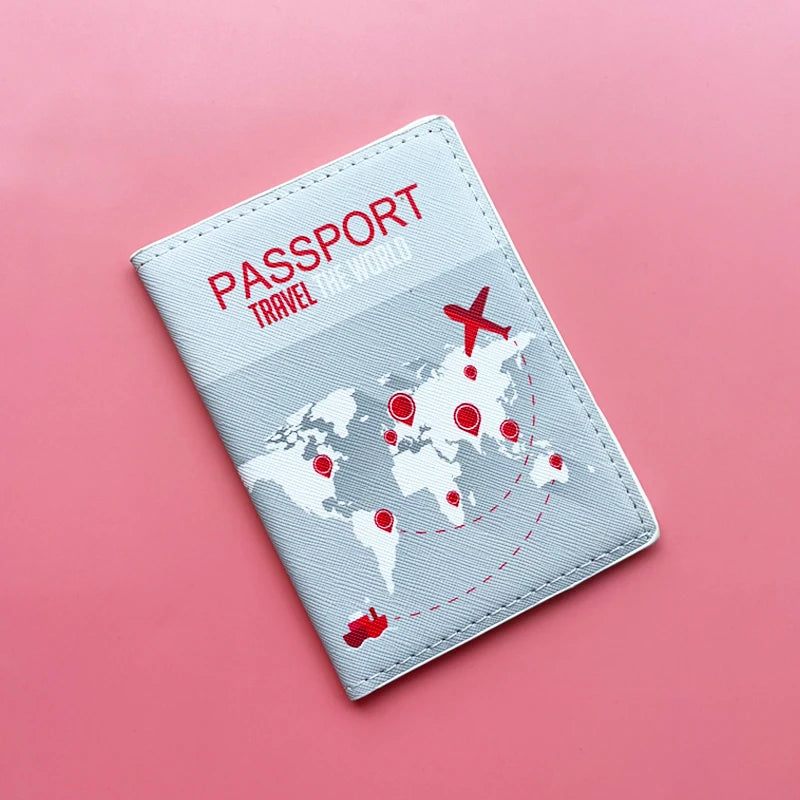 PU Leather Travel Passport Cover Girls Boys Multifunction Credit Card Organizer Case Men Women Passport Holder