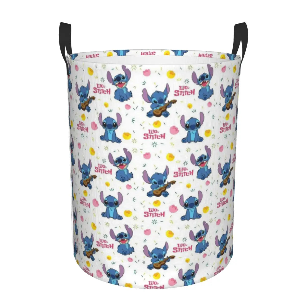 Customized SLilo And Stitch Cartoon Laundry Hamper Large Storage Basket Anime Kids Nursery Toy Organizer