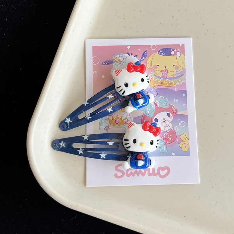 Sanrio Hello Kitty Hairpin For Women Cute Anime Cartoon KT Cat Girls Hair Accessories Hair Clips Charm BB Clips Holiday Gifts