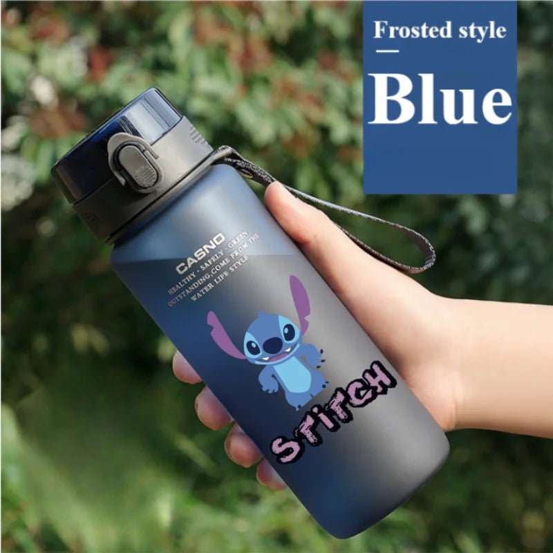 Lilo&Stitch 560/800/400ML Water Cup Children Portable Plastic Transparent Straw Stitch Outdoor Large Capacity Sport Water Bottle