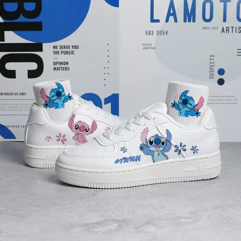 Lilo & Stitch Sneakers Kawaii Cartoon Shoes Sock Little Monster Pattern Shoes Fashion Casual Sport High and Low Top Shoes
