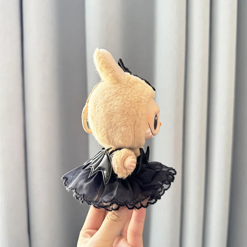 Labubu Clothes Fashion Gothic Style Skirt Labubu Doll Clothes Pendant Little Devil Strap Skirt 15/17cm Plush Doll Universal