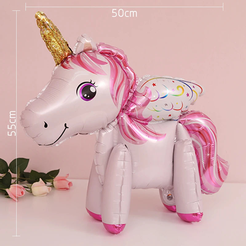 Baby Shower 3D Giant Unicorn Balloon Inflatable Rainbow Horse Balloons Kid Toy Unicorn Birthday Party Decoration Ballon Supplies