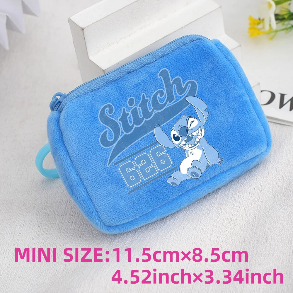 Lilo Stitch Kids Anime Plush Coin Purse Girls Boys Cute Mini Wallet Cartoon Moneybag Kids Storage Bag Pendant Birthday Gifts