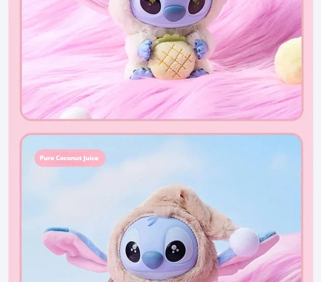 Miniso Stitch Eat Something Before Sleep Series Blind Box Plush Vinyl Toys Cute Doll Replica Mystery Box Bag Pendant Decor Gift