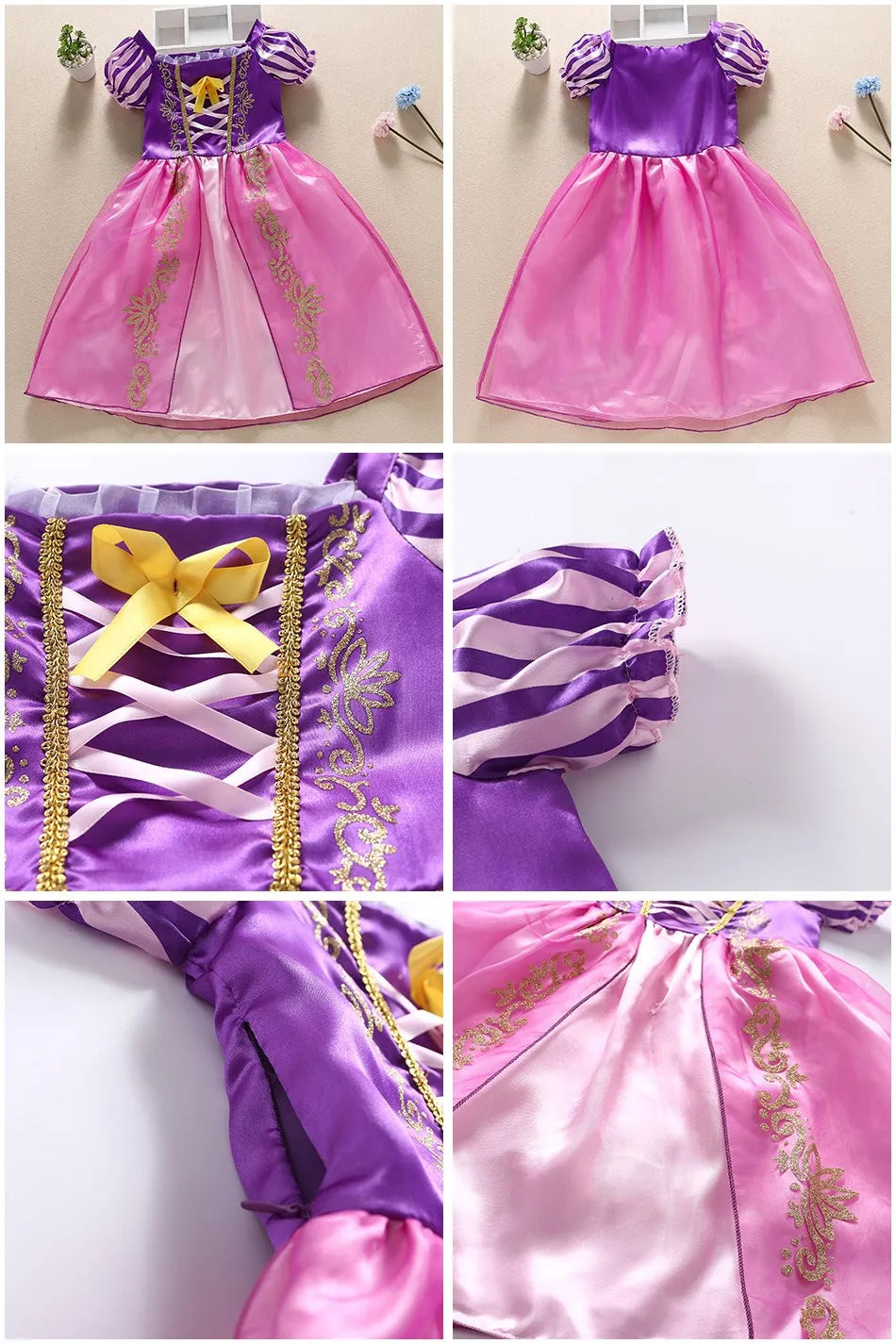 Children Princess Costume Party Fancy Flower Vestido New 2024 Christmas Birthday Carnival Dress Up Rapunzel Belle Disguise Frock