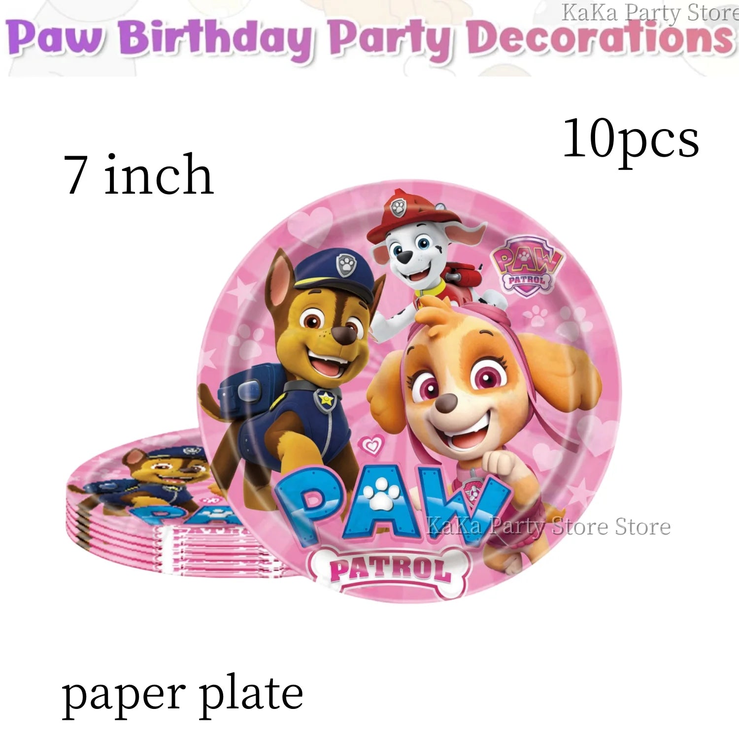 Paw Patrol Birthday Party Decor Dog Skye Disposable Tableware Tablecloth Cup Plate Baby Shower Kids Gift Girl Boy Party Supplies