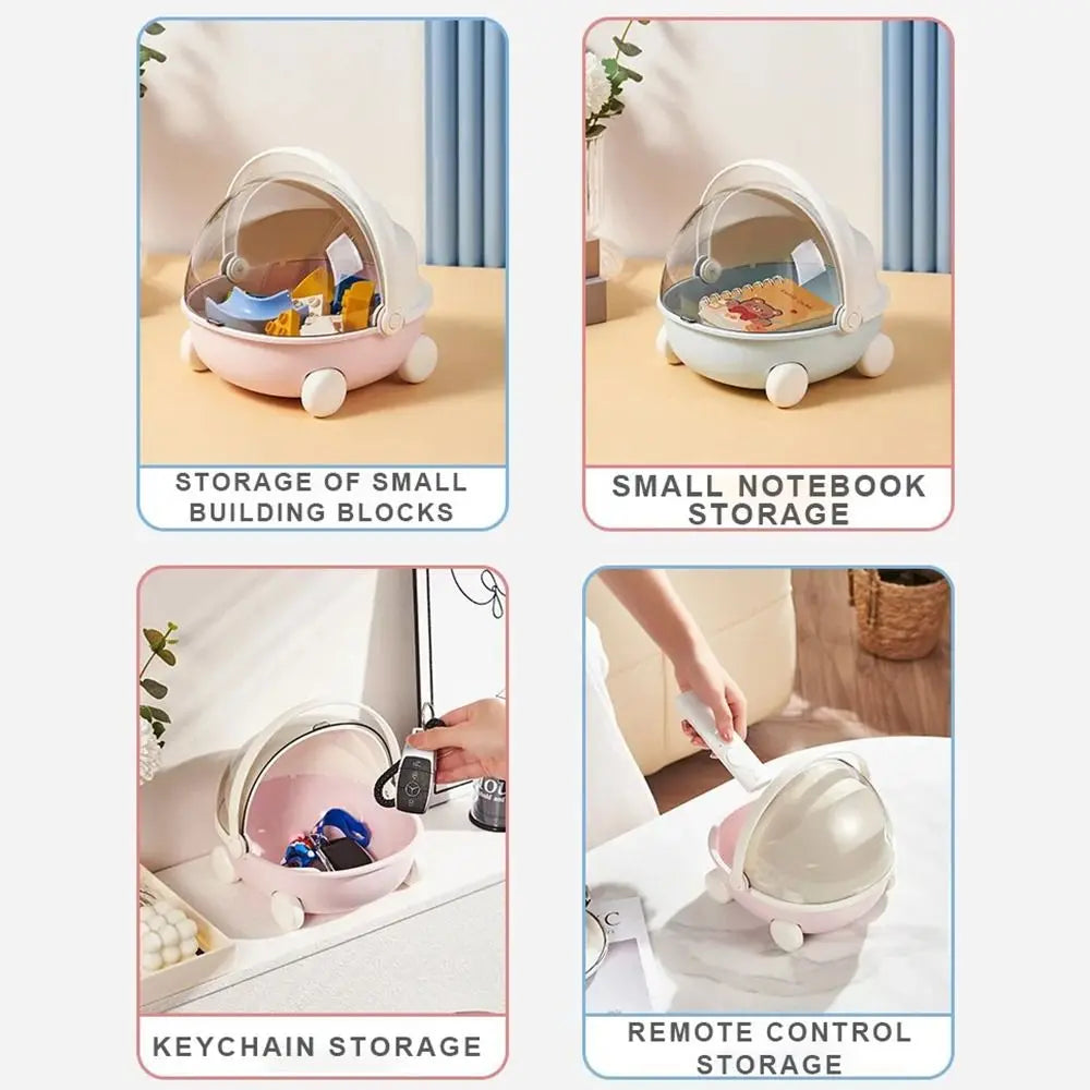 Cute Baby Cradle Shape Desktop Storage Box Doll Baby Bed for Labubu Storage Container Storage Trunks
