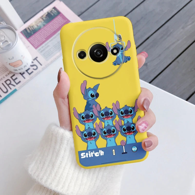 For Redmi A3 Phone Case Soft Silicone Shockproof Super cute Stitch Love?Cover For Xiaomi Redmi A3 Shell RedmiA3 A 3 Bumper Shell
