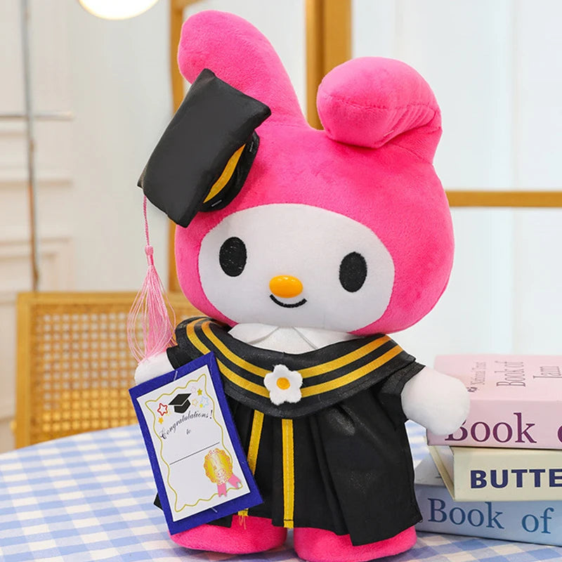 25cm Sanrio Stitch Hello Kitty Graduation Plush Toys Pochacco Soft Tuffed Animals Christmas Birthday Christmas Graduation Gifts