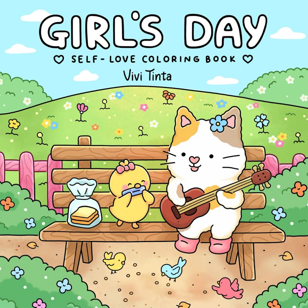 Girls Day:Self-Love Coloring Book for Adults & Teens Featuring Activities in Everyday Life Coloring Book Gift