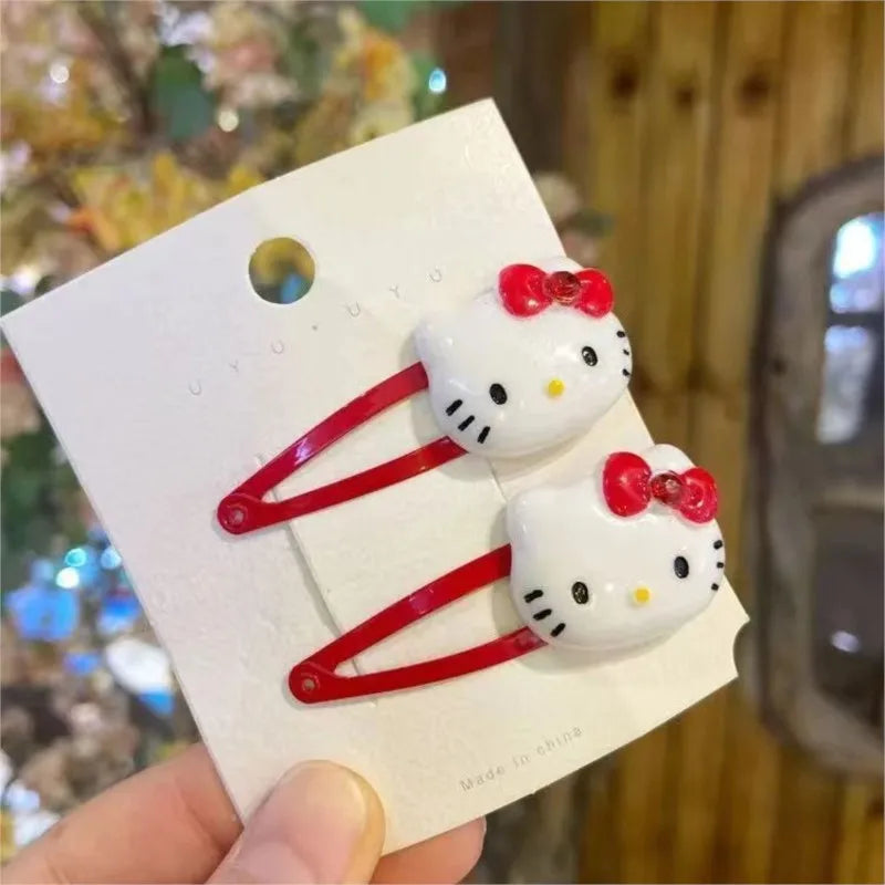 2PCS Girl Hair Clip Kawaii Cartoon BB Hair Clip Girl Hairs Accessories Headwear Bangs Clip Bow HairClips Gift Festival gifts