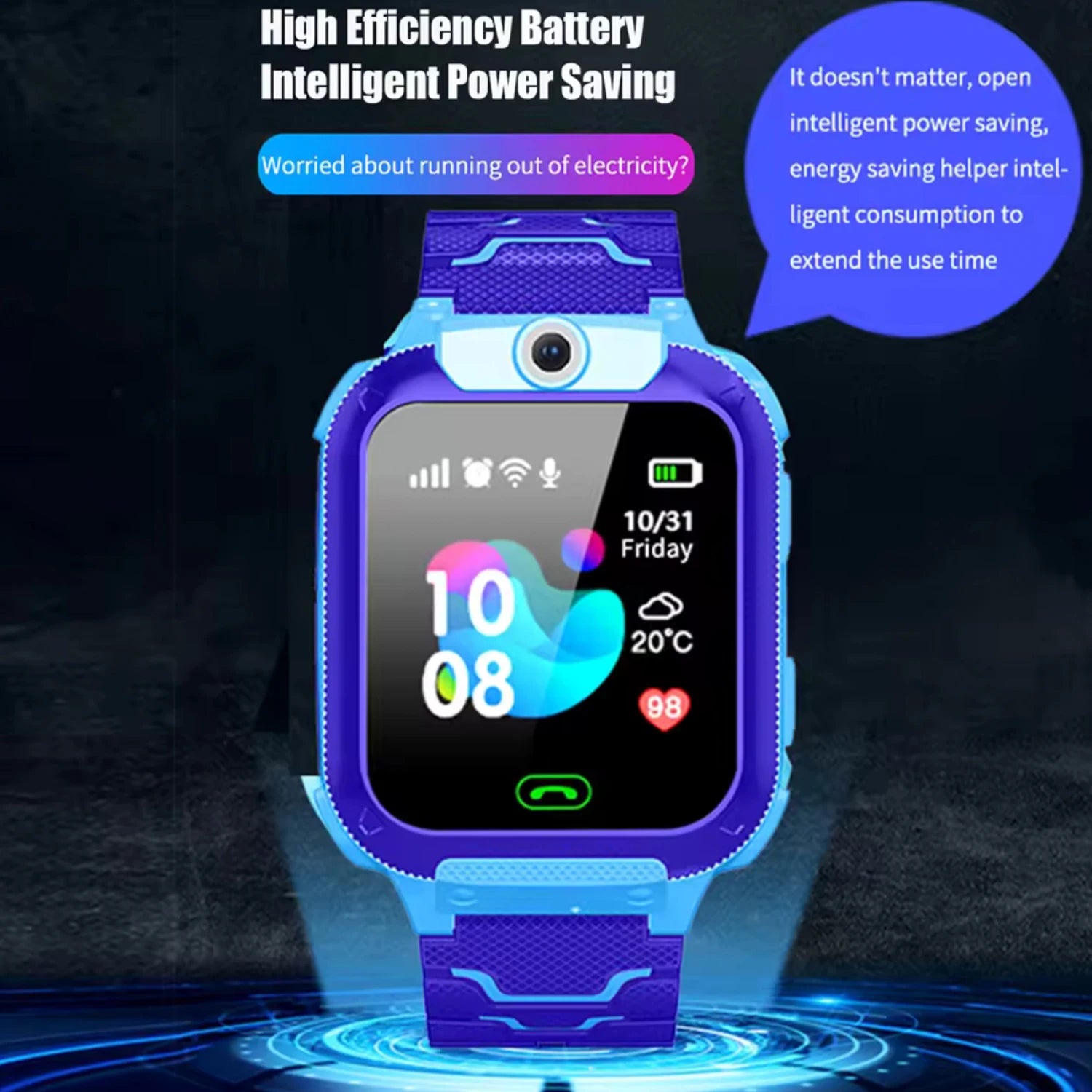 Kids Smart Watch SOS Antil-lost GPS Location Camera Sim Card Call IP67 Waterproof Smart Watch For Android Ios Kids Gift 2025New