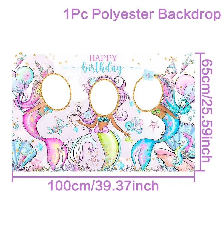 Little Mermaid Party Decor 1st One Birthday Party Kids Girl Mermaid Party Gifts Mermaid Brithday Party Supplies Baby Shower